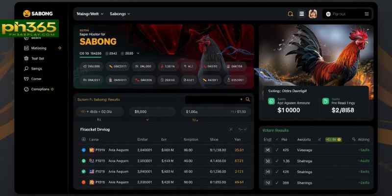 sabong betting website dashboard interface